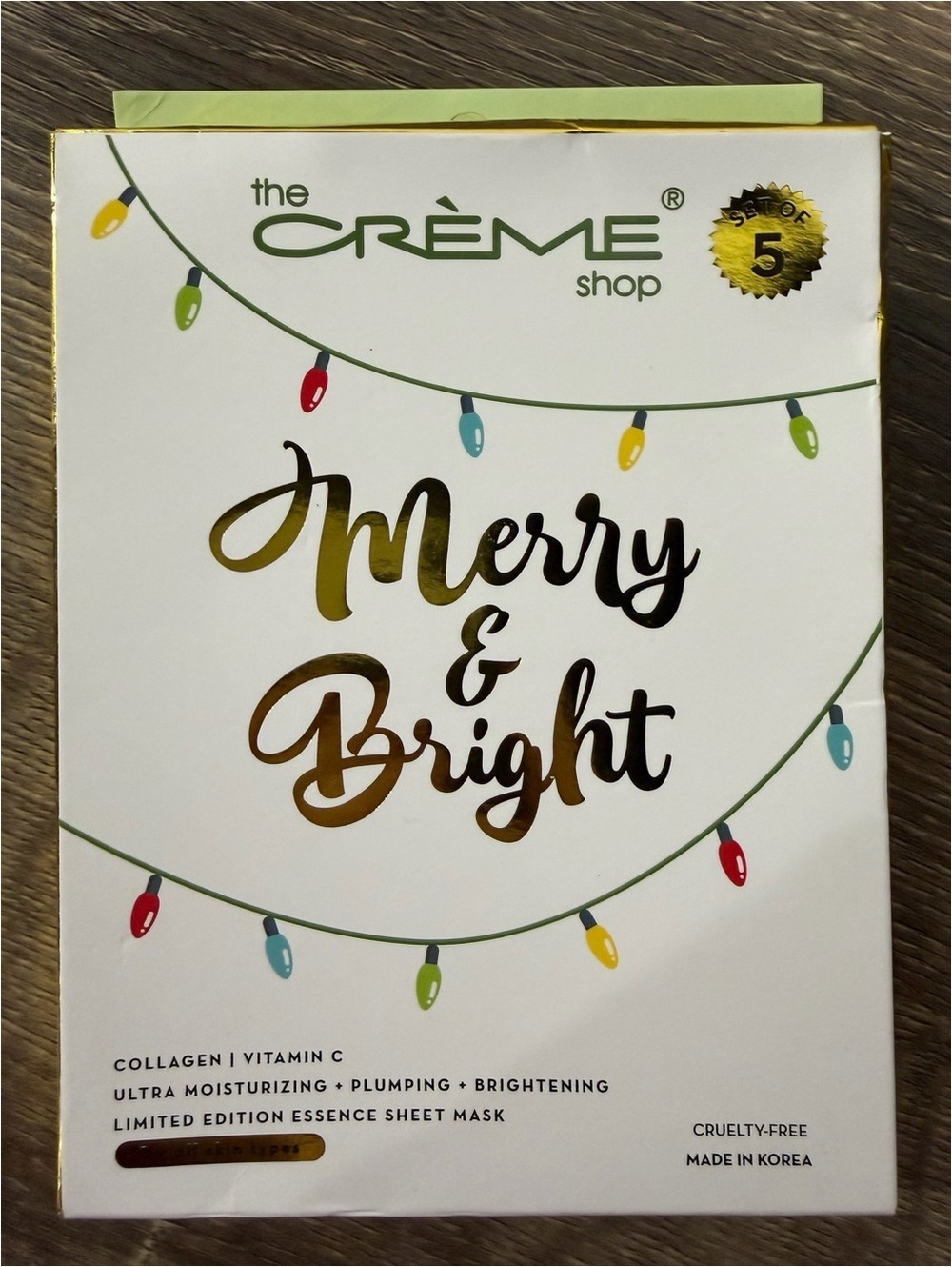The Creme Shop Merry & Bright Limited Edition Essence Sheet Mask 5-Pack NEW